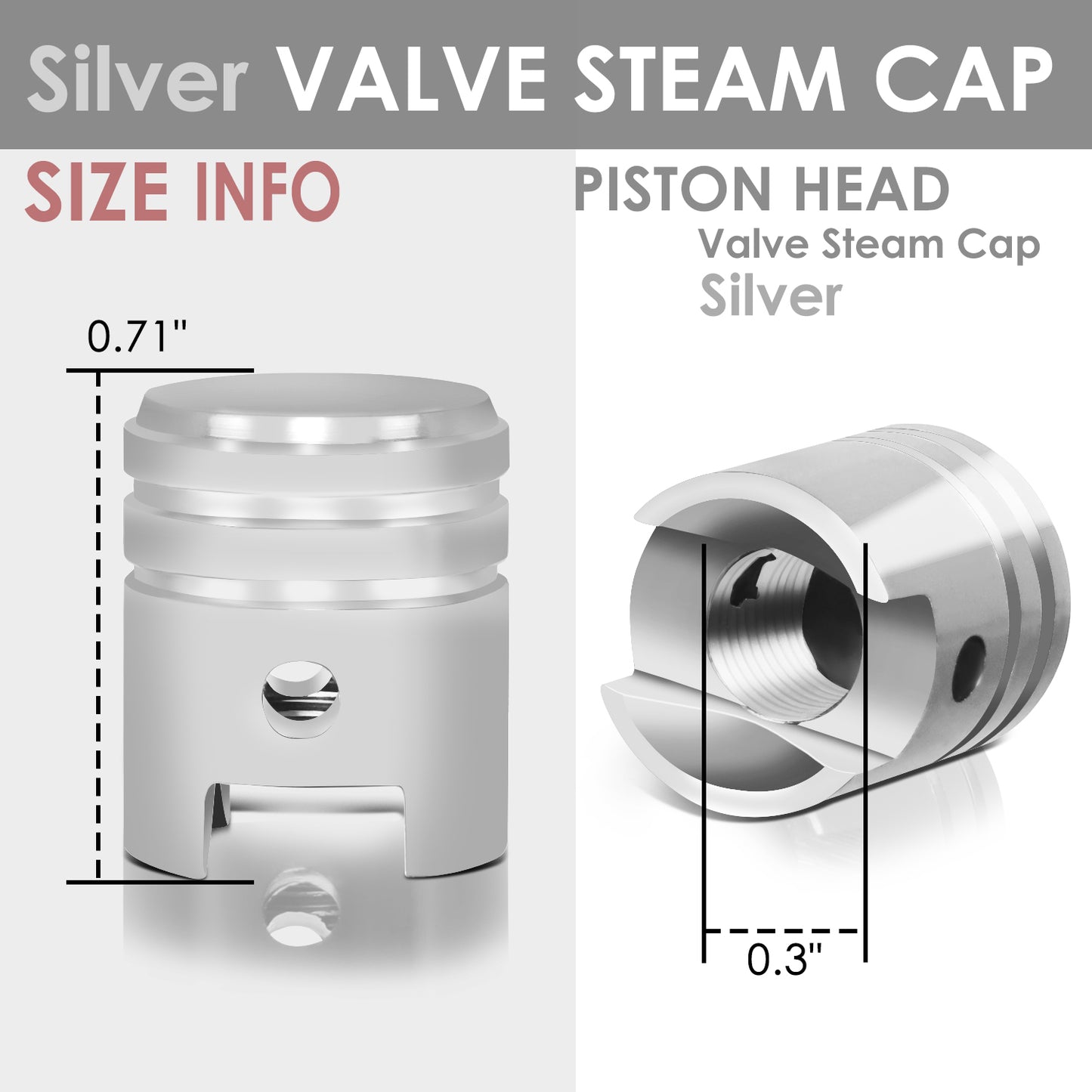 ACCESORIOS RT 008 - PISTON HEAD - SILVER