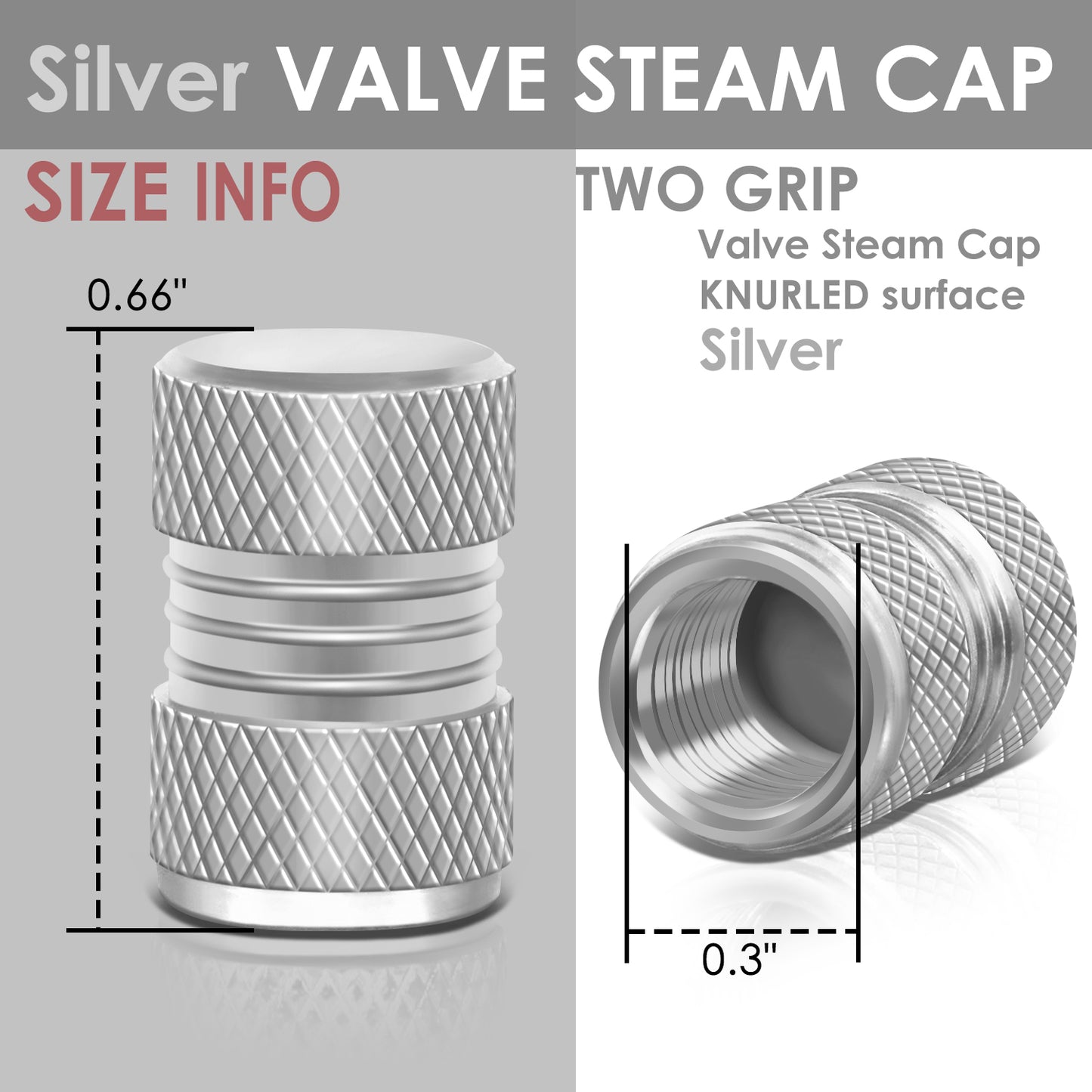 ACCESORIOS RT 024 - TWO GRIP TOP / BOTTOM - SILVER - RM37-4L