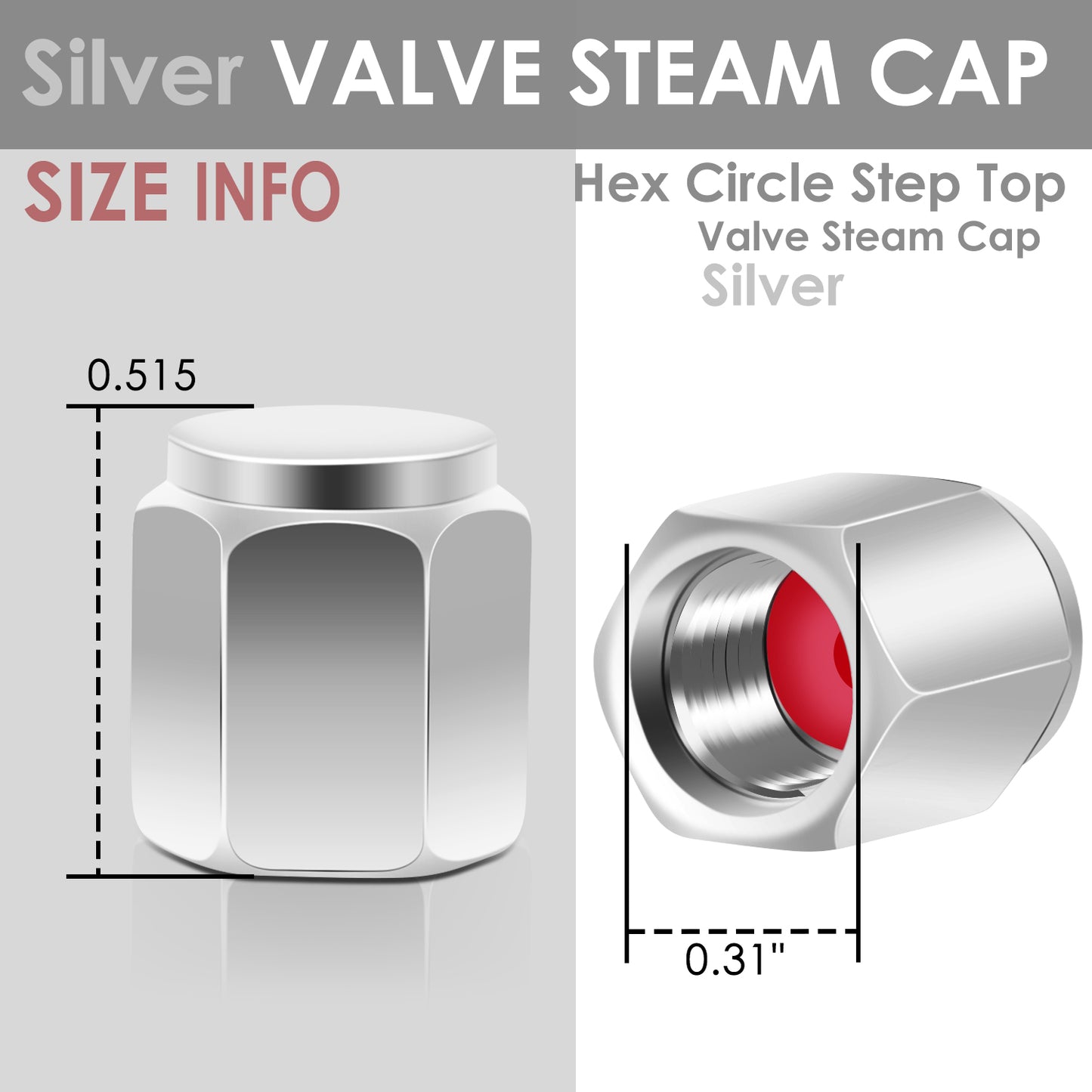 ACCESORIOS RT 161 - HEX CIRCLE STEP TOP - SILVER - RM37-4R