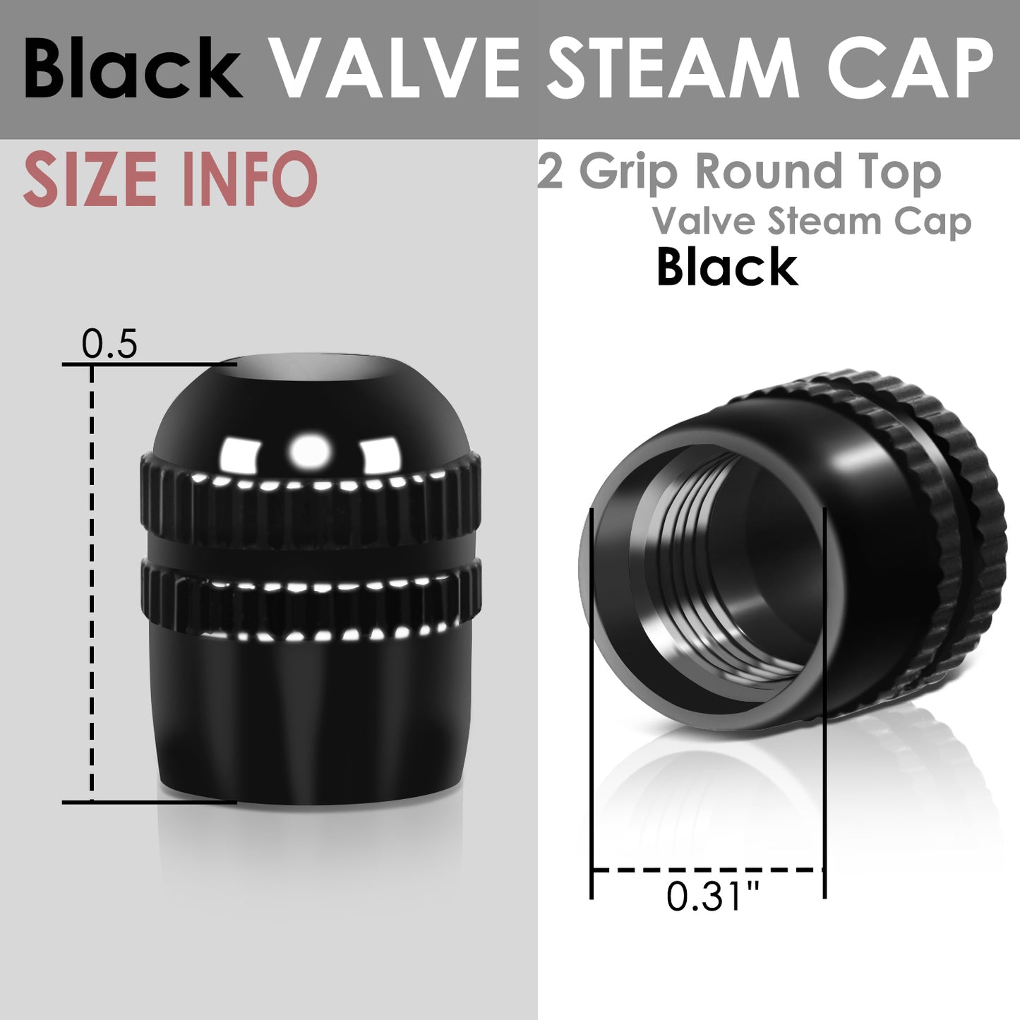 ACCESORIOS RT 162 - TWO GRIP ROUND TOP - BLACK - RM-38-4L