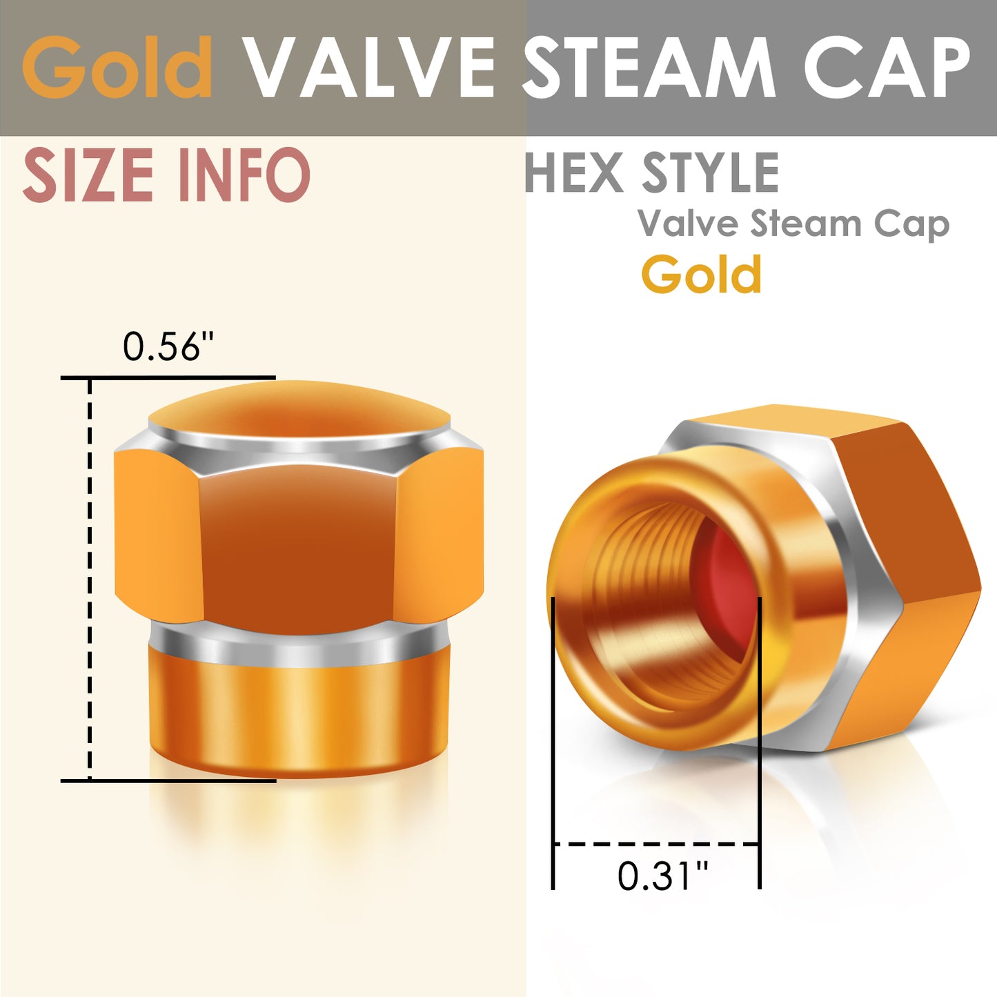 ACCESORIOS RT 181 - HEX SHAVED EDGES - GOLD - RM-38-4L