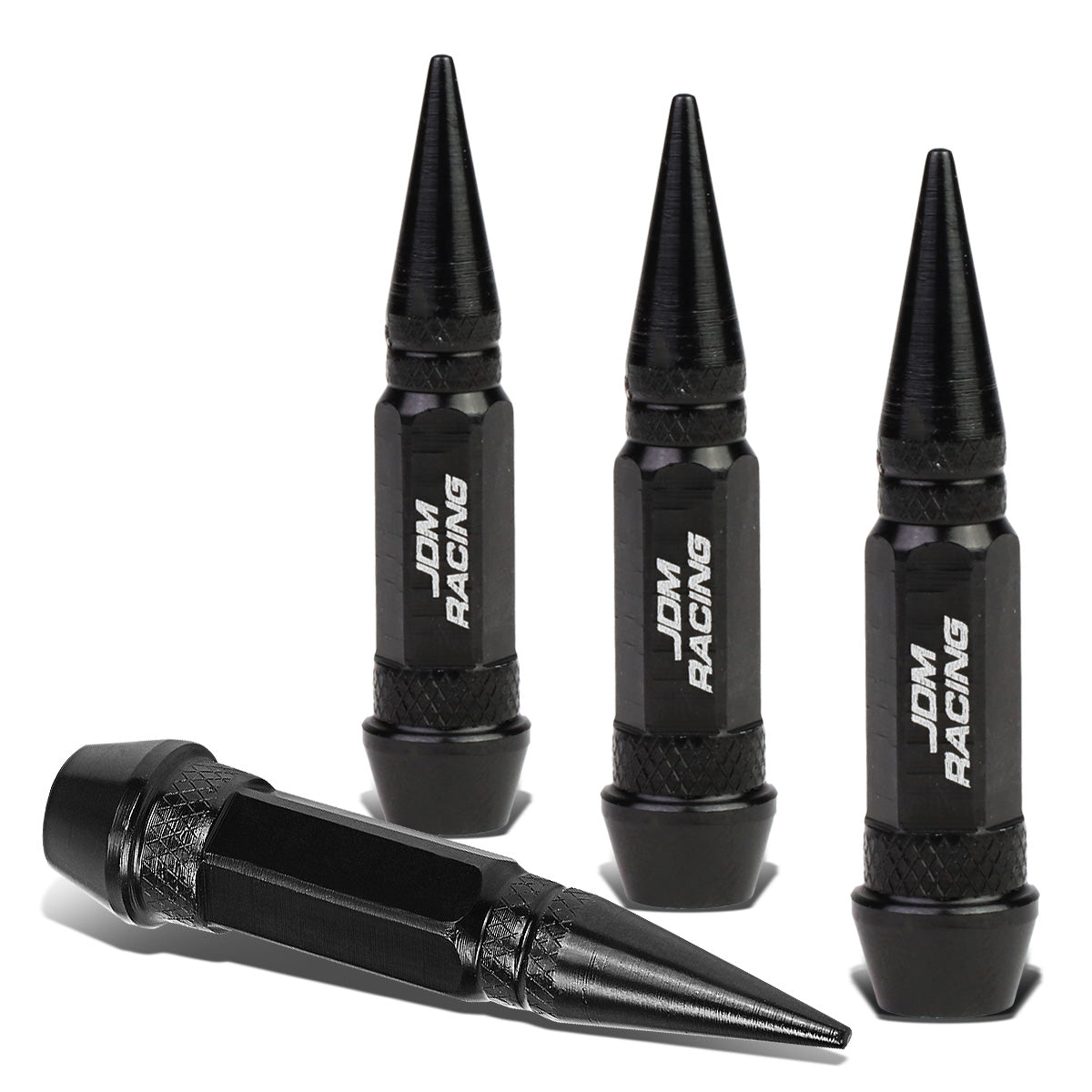 ACCESORIOS 60MM / 2.30" TALL - SPIKED - LUG NUT STYLE - BLACK