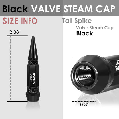 ACCESORIOS 60MM / 2.30" TALL - SPIKED - LUG NUT STYLE - BLACK