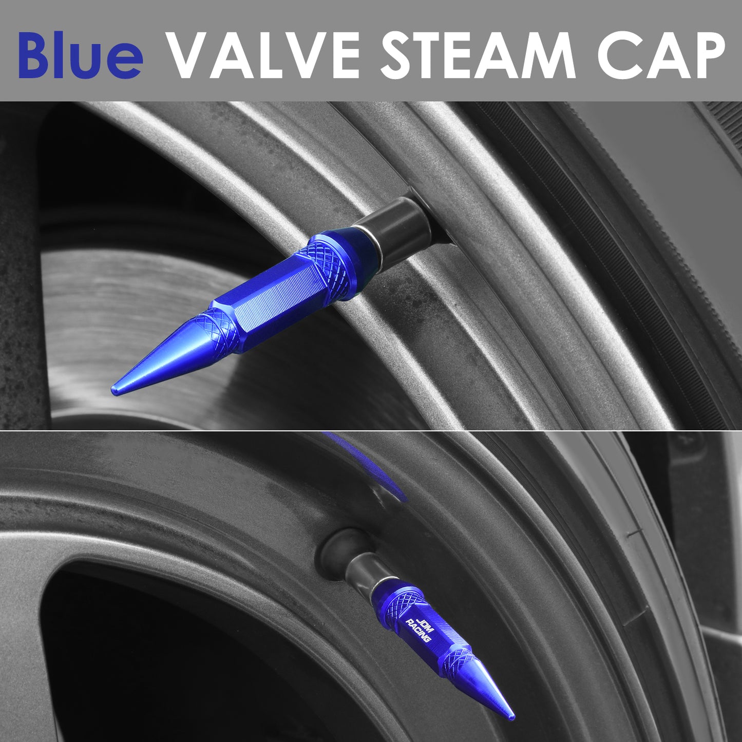 ACCESORIOS 60MM / 2.30" TALL - SPIKED - LUG NUT STYLE - BLUE