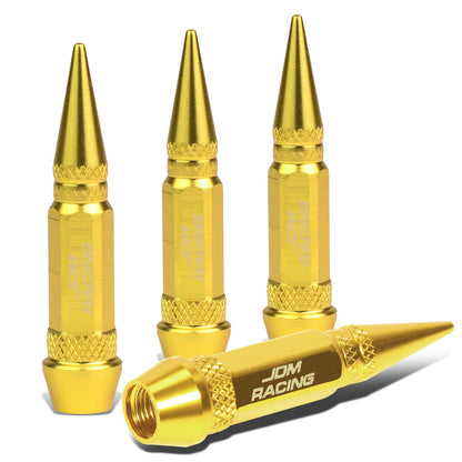 ACCESORIOS 60MM / 2.30" TALL - SPIKED - LUG NUT STYLE - GOLD