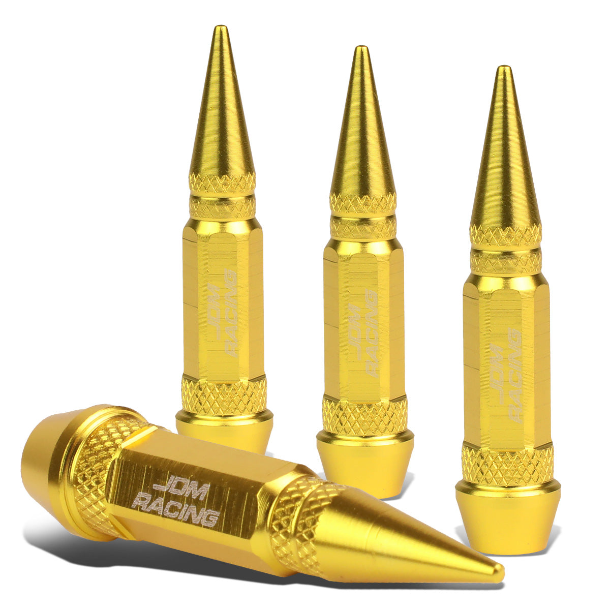 ACCESORIOS 60MM / 2.30" TALL - SPIKED - LUG NUT STYLE - GOLD