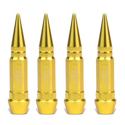 ACCESORIOS 60MM / 2.30" TALL - SPIKED - LUG NUT STYLE - GOLD