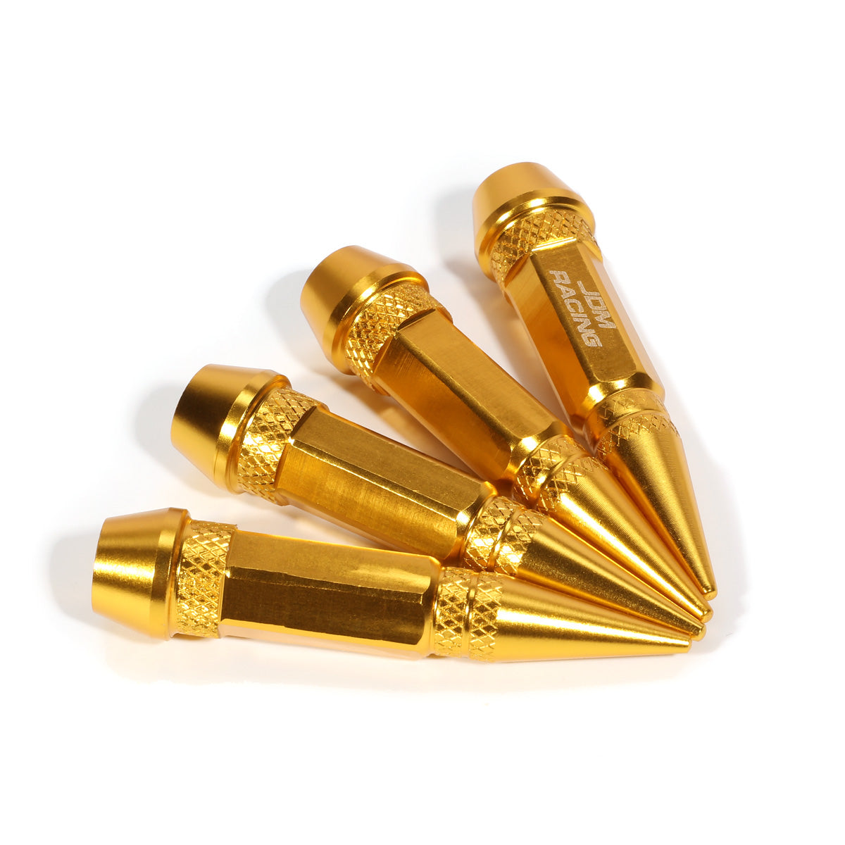 ACCESORIOS 60MM / 2.30" TALL - SPIKED - LUG NUT STYLE - GOLD