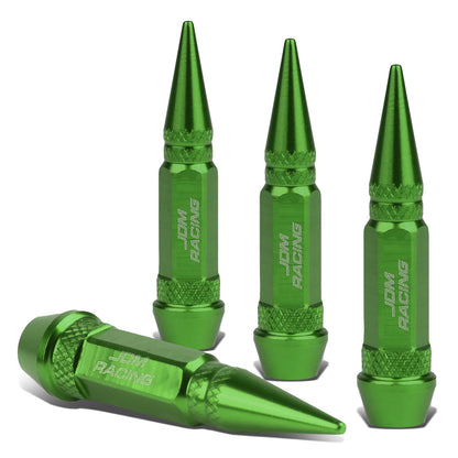 ACCESORIOS 60MM / 2.30" TALL - SPIKED - LUG NUT STYLE - GREEN