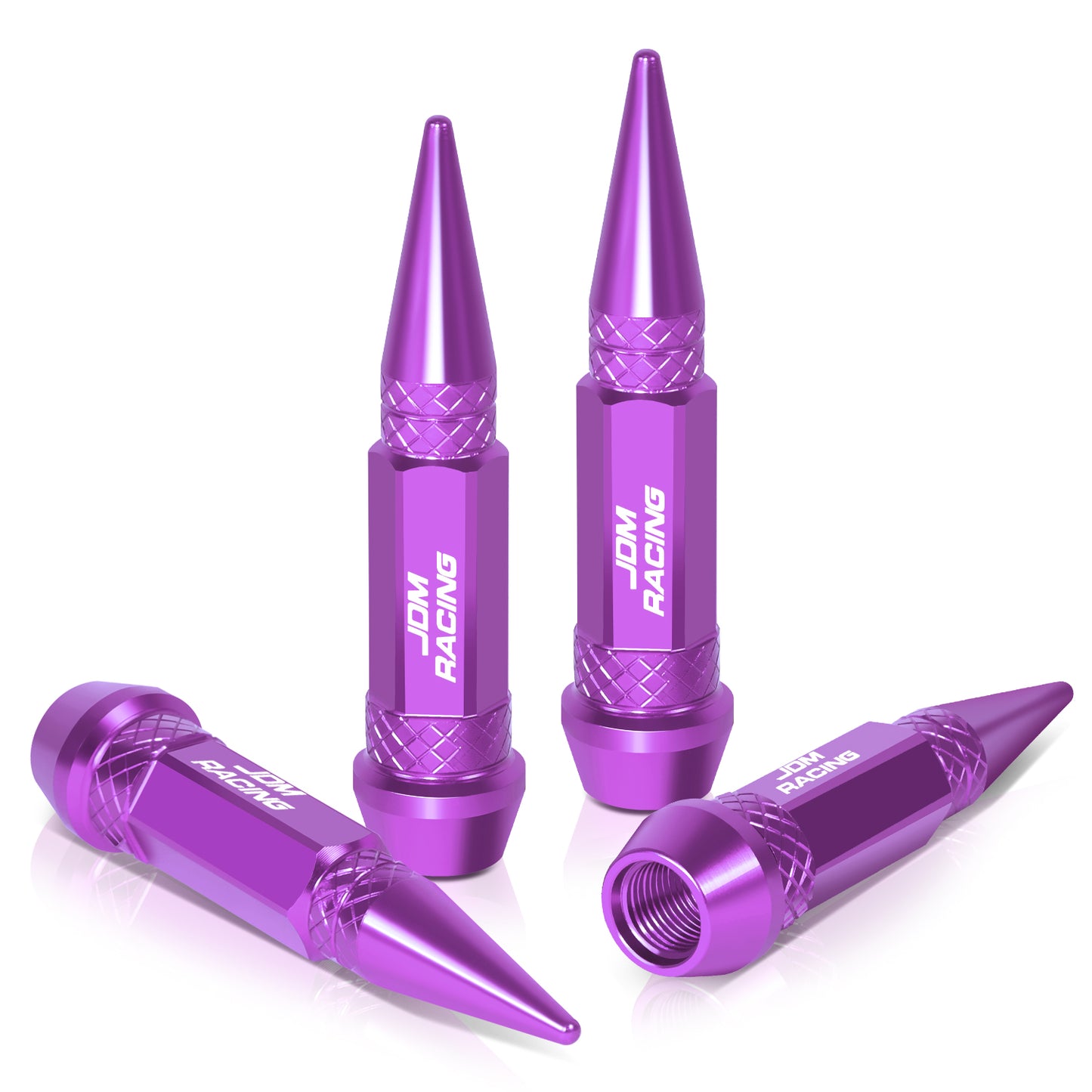 ACCESORIOS 60MM / 2.30" TALL - SPIKED - LUG NUT STYLE - PURPLE