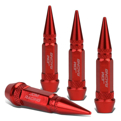 ACCESORIOS 60MM / 2.30" TALL - SPIKED - LUG NUT STYLE - RED