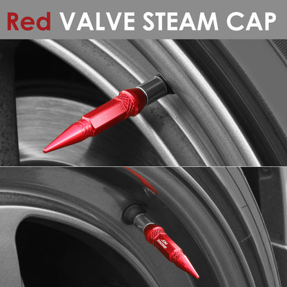 ACCESORIOS 60MM / 2.30" TALL - SPIKED - LUG NUT STYLE - RED