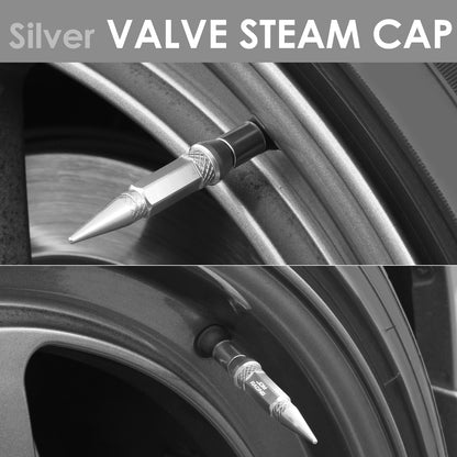 ACCESORIOS 60MM / 2.30" TALL - SPIKED - LUG NUT STYLE - SILVER