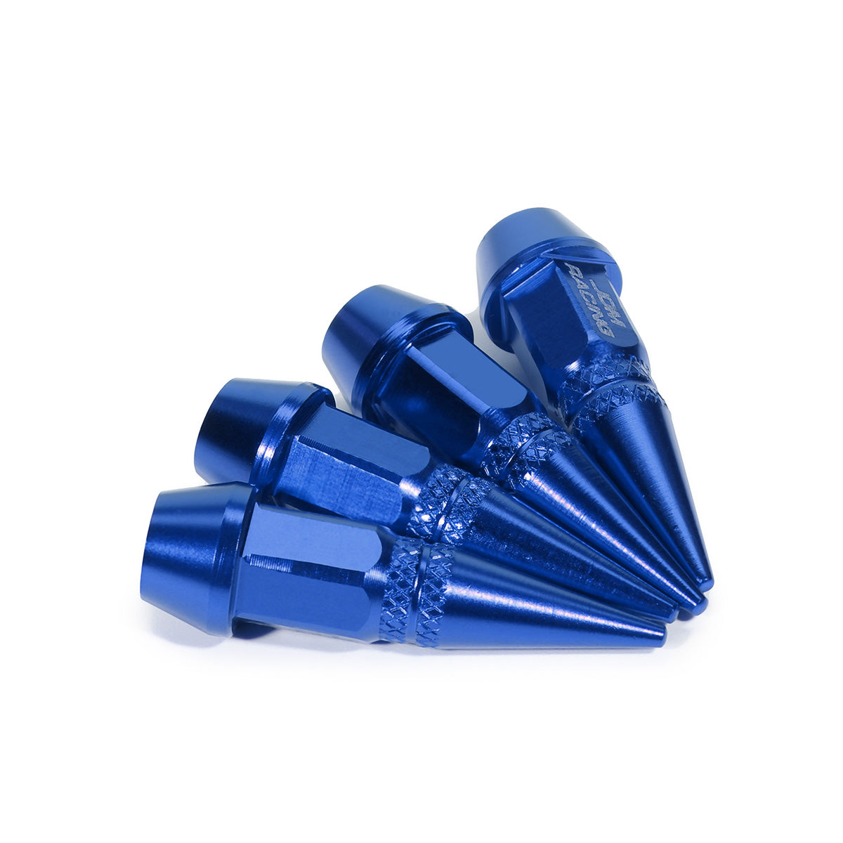 ACCESORIOS 45MM / 1.75" TALL - SPIKED - LUG NUT STYLE - BLUE