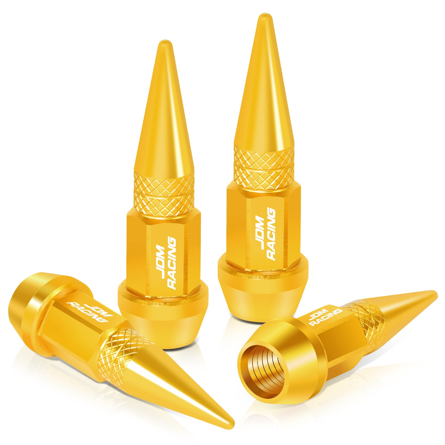 ACCESORIOS 45MM / 1.75" TALL - SPIKED - LUG NUT STYLE - GOLD