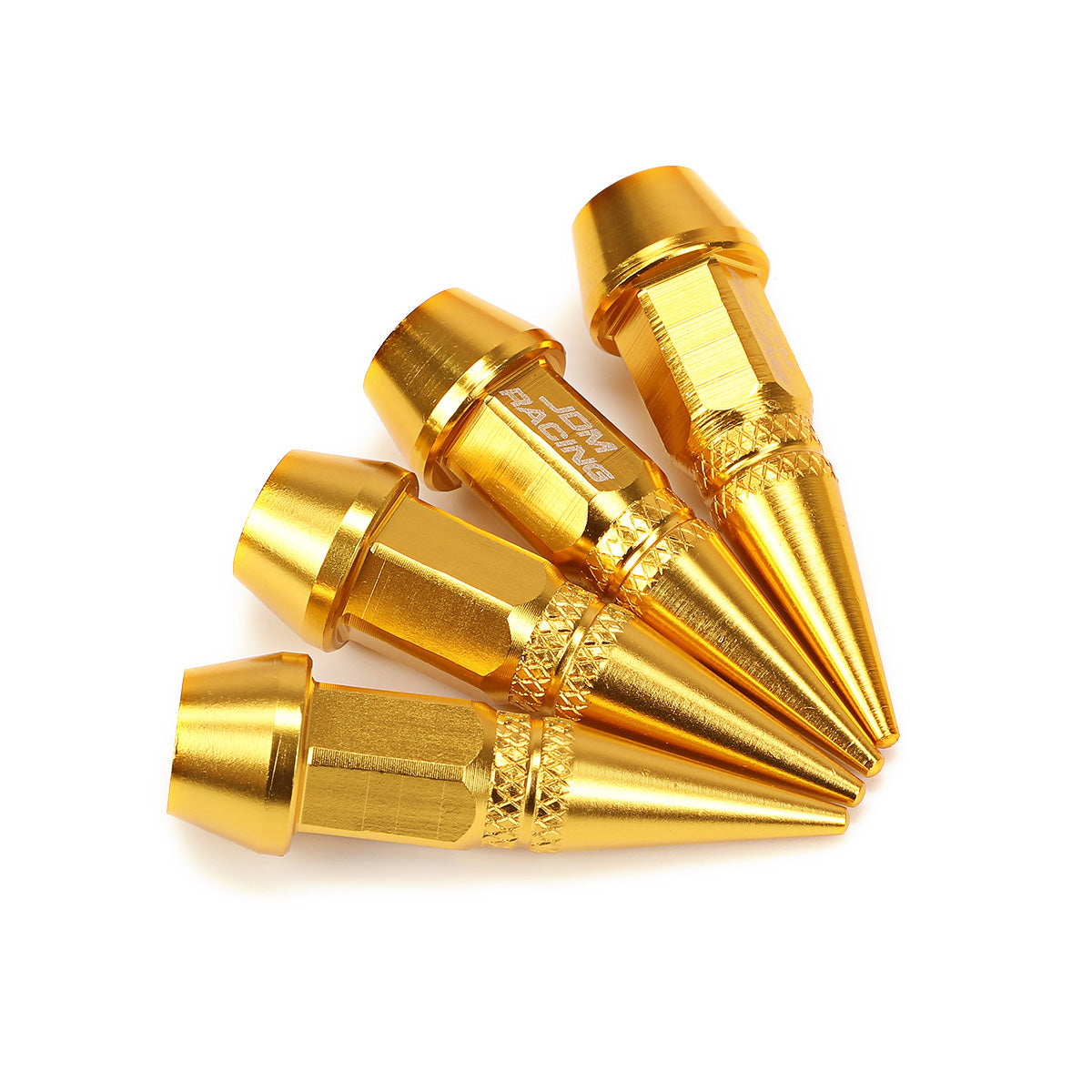 ACCESORIOS 45MM / 1.75" TALL - SPIKED - LUG NUT STYLE - GOLD