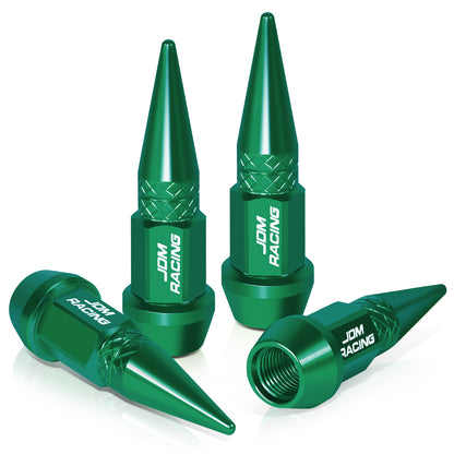 ACCESORIOS 45MM / 1.75" TALL - SPIKED - LUG NUT STYLE - GREEN