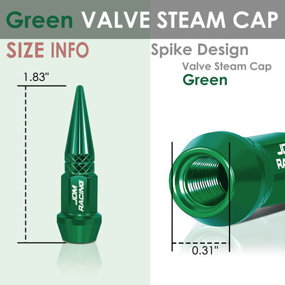 ACCESORIOS 45MM / 1.75" TALL - SPIKED - LUG NUT STYLE - GREEN