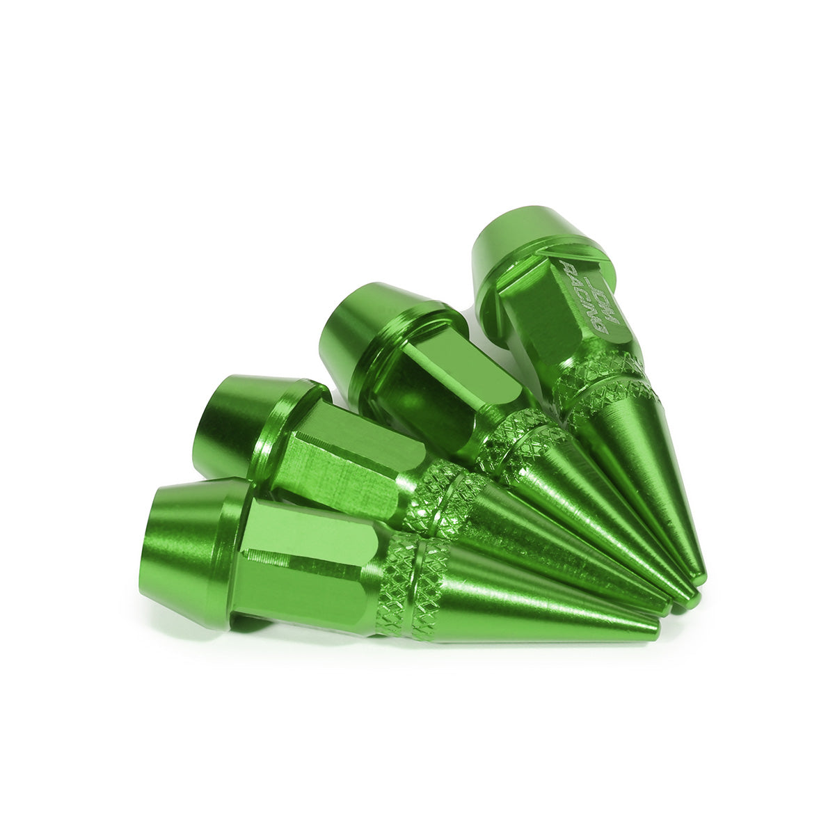 ACCESORIOS 45MM / 1.75" TALL - SPIKED - LUG NUT STYLE - GREEN