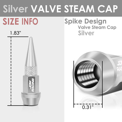 ACCESORIOS 45MM / 1.75" TALL - SPIKED - LUG NUT STYLE - SILVER
