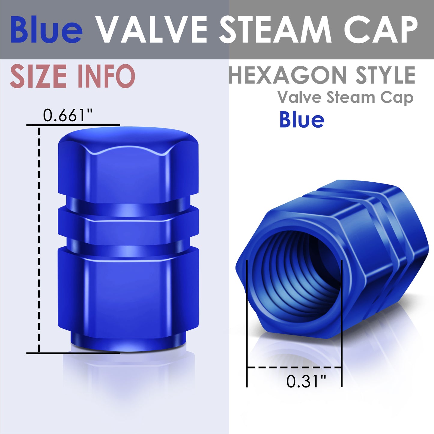 ACCESORIOS 17MM / 1.00" TALL - HEXAGON STYLE - BLUE