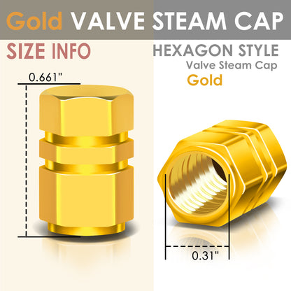 ACCESORIOS 17MM / 1.00" TALL - HEXAGON STYLE - GOLD