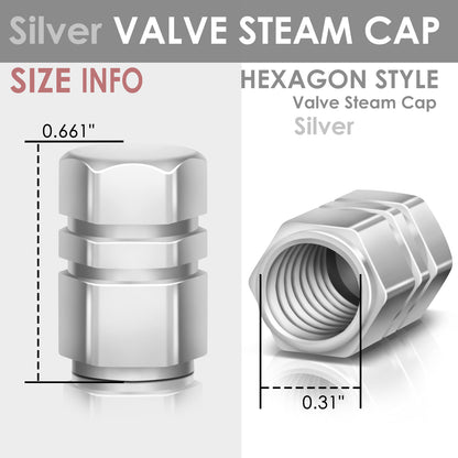 ACCESORIOS 17MM / 1.00" TALL - HEXAGON STYLE - SILVER