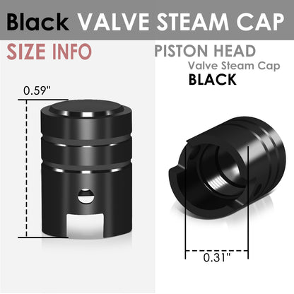 ACCESORIOS 17MM / 1.00" TALL - PISTON STYLE - BLACK