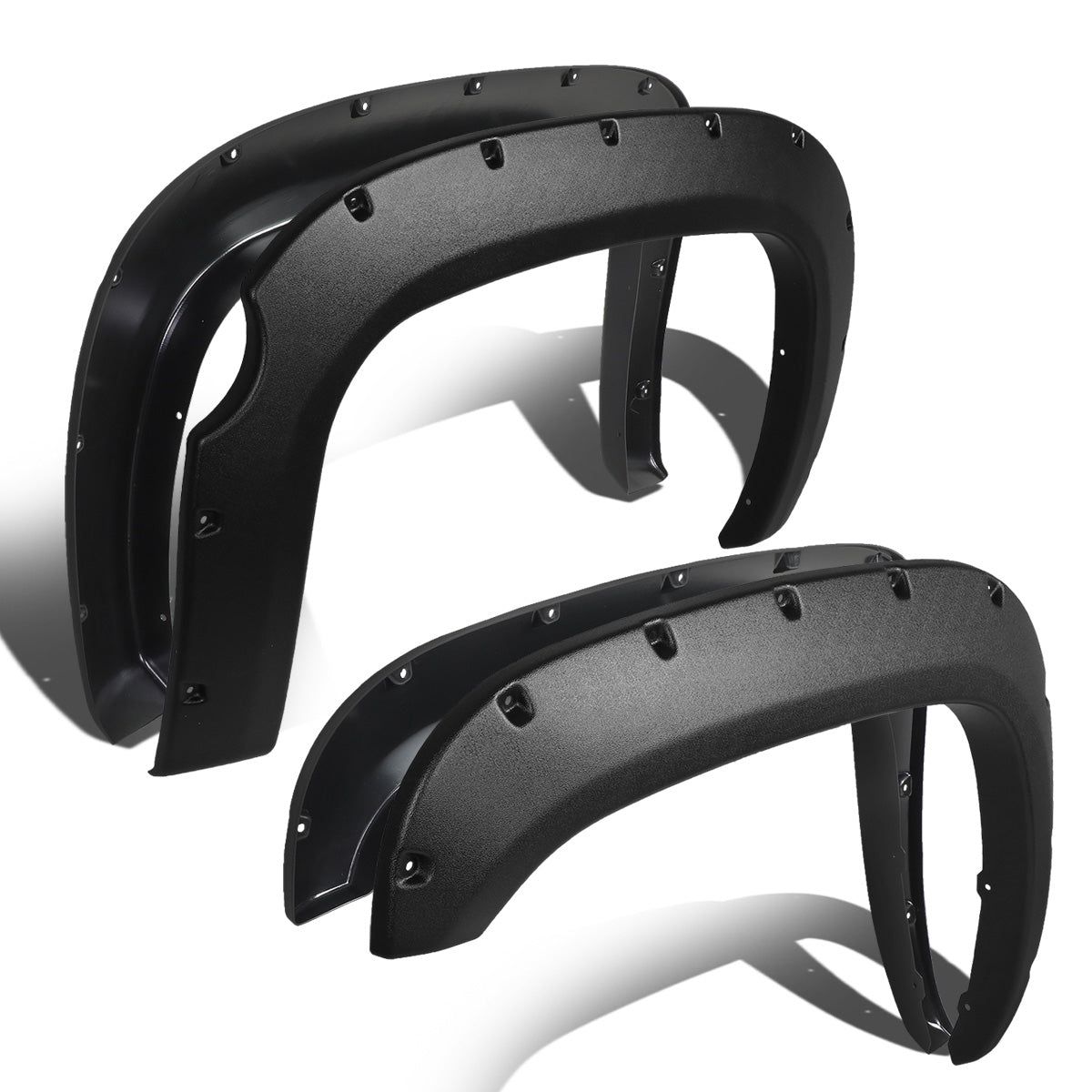 CANTONERAS 07-13 CHEVY SILVERADO 1500 - FITS 69.3" FLEETSIDE BED MODELS - POCKET-RIVETED STYLE - TEXTURED - MATTE BLACK