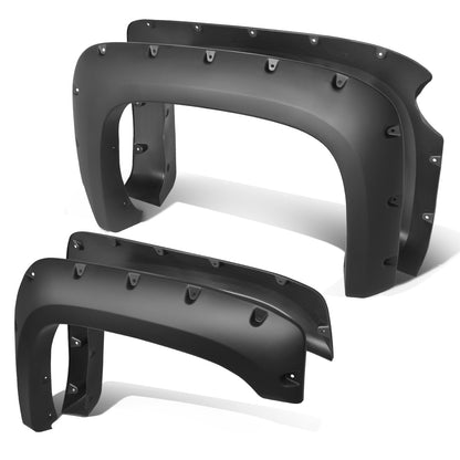 CANTONERAS 07-13 CHEVY SILVERADO 1500 - FITS 69.3" FLEETSIDE SHORT BED MODELS - POCKET-RIVETED STYLE - TEXTURED - MATTE BLACK