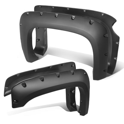 CANTONERAS 07-13 CHEVY SILVERADO 1500 - FITS 69.3" FLEETSIDE SHORT BED MODELS - POCKET-RIVETED STYLE - TEXTURED - MATTE BLACK