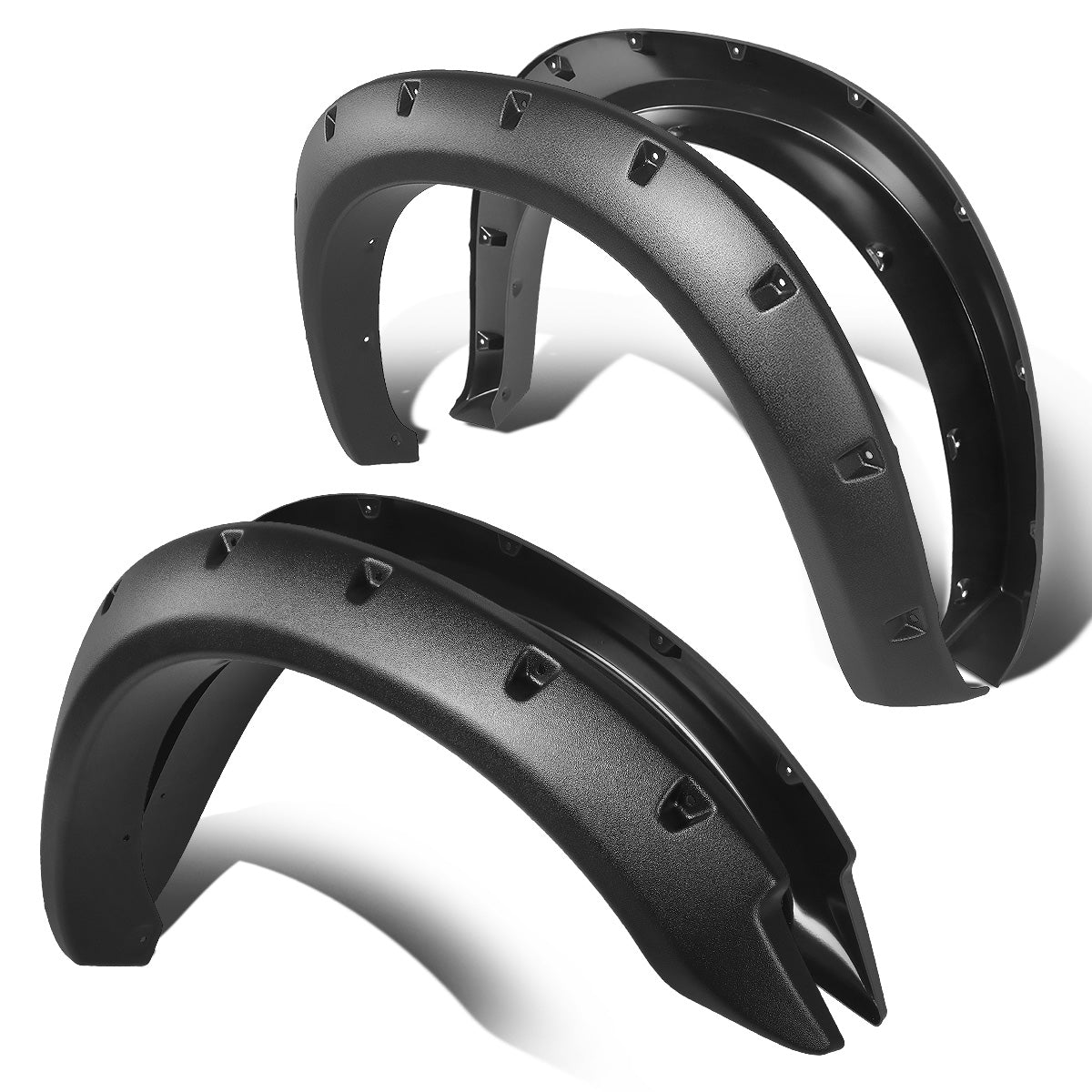 CANTONERAS 99-02 CHEVY SILVERADO 1500, 2500, 3500 / 99-06 GMC SIERRA 1500, 2500, 3500 / 2007 GMC SIERRA 1500, 2500, 3500 CLASSIC - FITS 78.7, 97.6" FLEETSIDE BED MODELS ONLY - POCKET-RIVETED STYLE - TEXTURED - MATTE BLACK