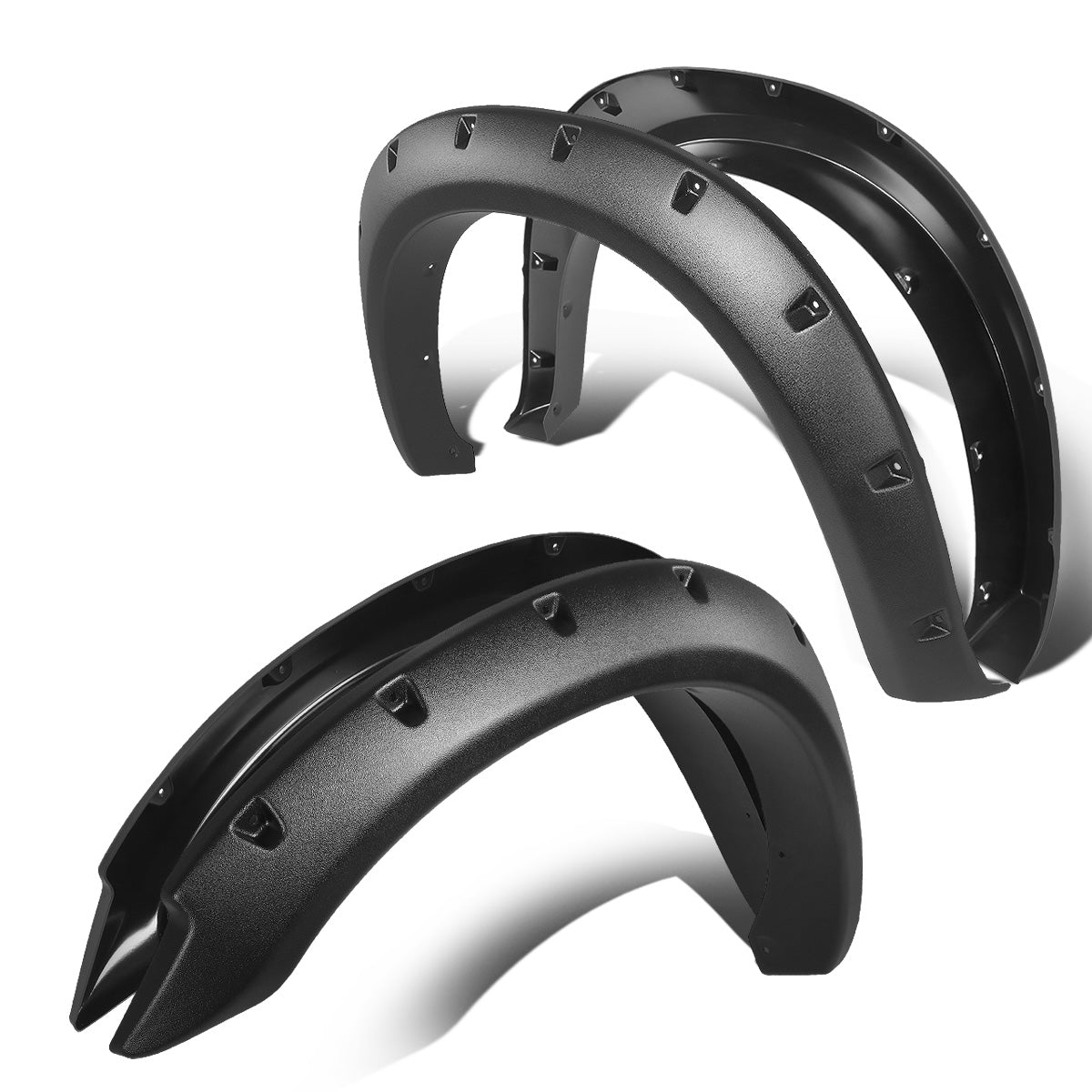 CANTONERAS 99-02 CHEVY SILVERADO 1500, 2500, 3500 / 99-06 GMC SIERRA 1500, 2500, 3500 / 2007 GMC SIERRA 1500, 2500, 3500 CLASSIC - FITS 78.7, 97.6" FLEETSIDE BED MODELS ONLY - POCKET-RIVETED STYLE - TEXTURED - MATTE BLACK