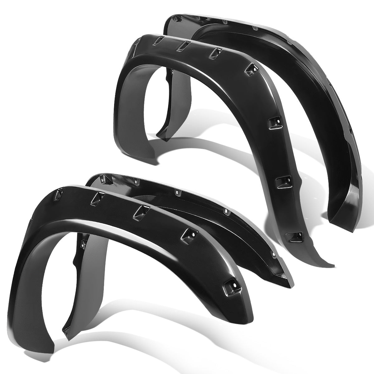 CANTONERAS 02-08 DODGE RAM 1500 / 03-09 DODGE RAM 2500, 3500 - POCKET-RIVETED STYLE - GLOSSY - BLACK