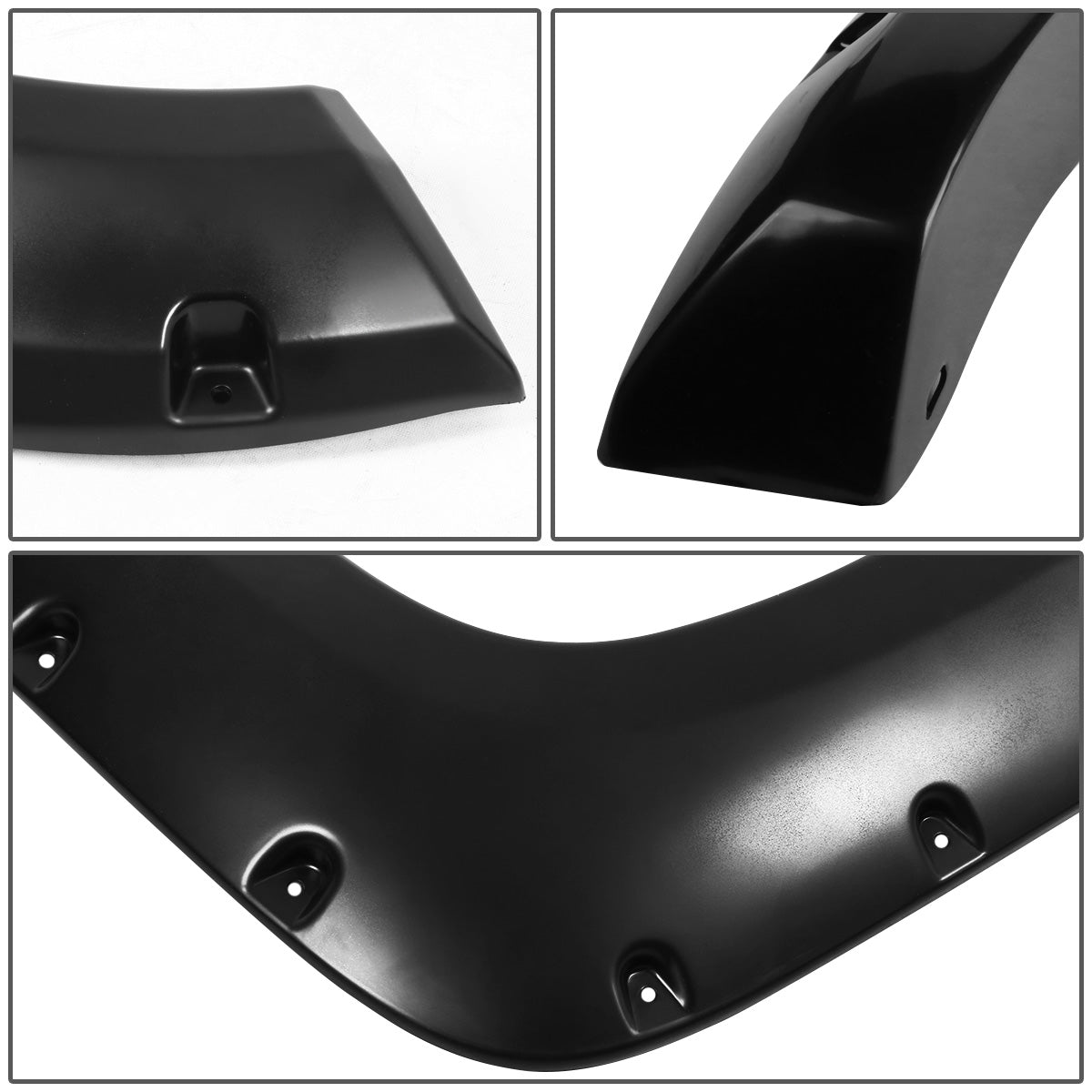 CANTONERAS 02-08 DODGE RAM 1500 / 03-09 DODGE RAM 2500, 3500 - POCKET-RIVETED STYLE - GLOSSY - BLACK