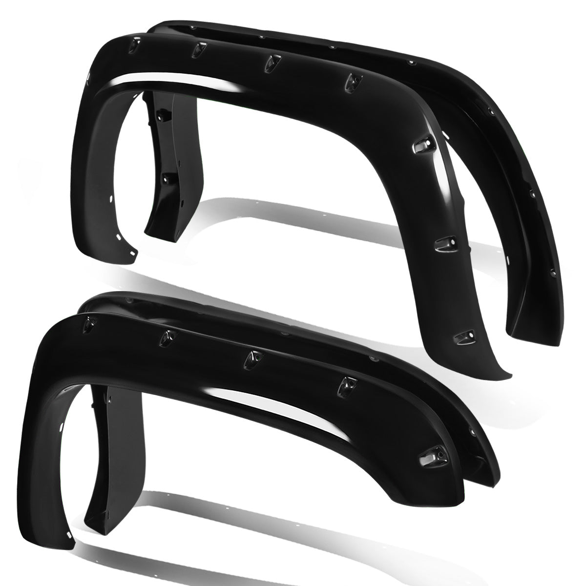 CANTONERAS 94-01 DODGE RAM 1500 / 94-02 DODGE RAM 2500, 3500 - POCKET-RIVETED STYLE - GLOSSY - BLACK