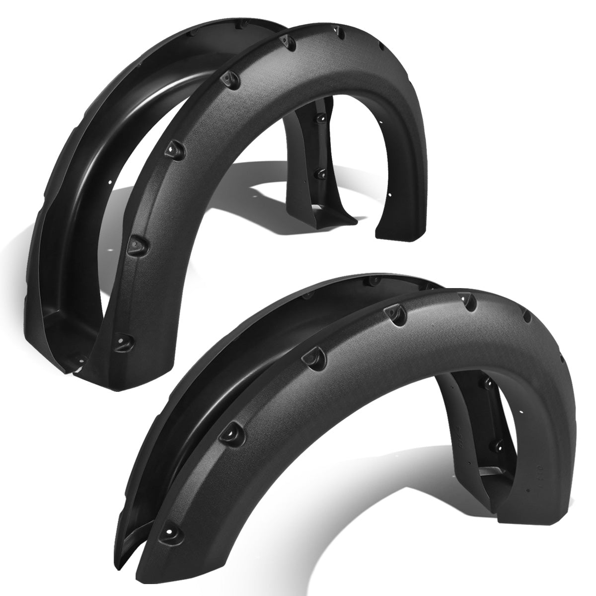 CANTONERAS 99-10 FORD F-250, F-350 SUPER DUTY - FITS 96"-98.6" STYLESIDE BED MODELS - WILL NOT FIT DUALLY MODELS - POCKET-RIVETED STYLE - TEXTURED - BLACK