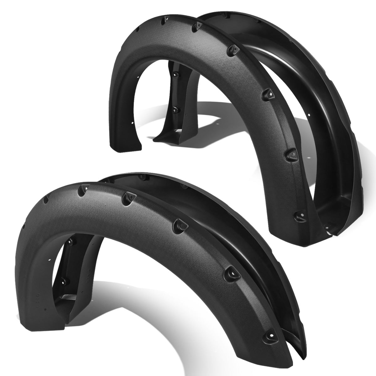 CANTONERAS 99-10 FORD F-250, F-350 SUPER DUTY - FITS 96"-98.6" STYLESIDE BED MODELS - WILL NOT FIT DUALLY MODELS - POCKET-RIVETED STYLE - TEXTURED - BLACK