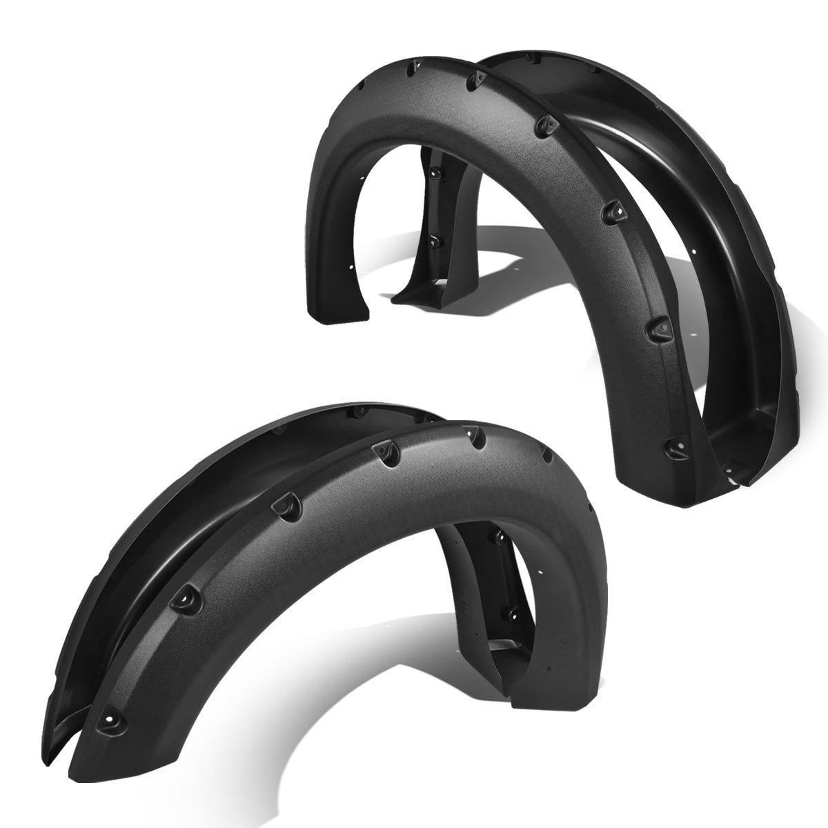 CANTONERAS 99-10 FORD F-250, F-350 SUPER DUTY - FITS 96"-98.6" STYLESIDE BED MODELS - WILL NOT FIT DUALLY MODELS - POCKET-RIVETED STYLE - TEXTURED - BLACK