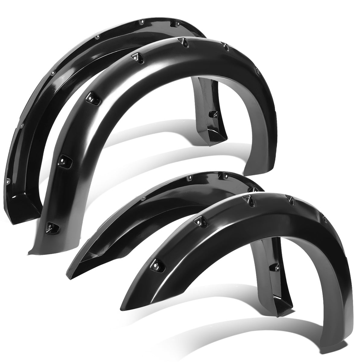 CANTONERAS 99-07 FORD F-250, F-350, F-450 SUPER DUTY - POCKET-RIVETED STYLE - GLOSSY - BLACK