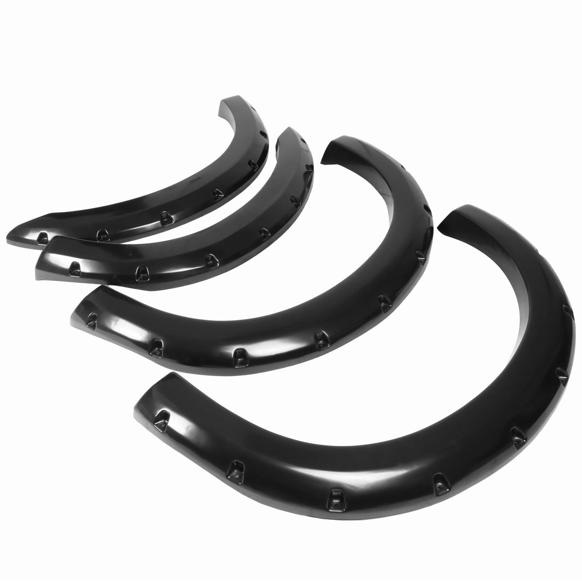 CANTONERAS 99-07 FORD F-250, F-350, F-450 SUPER DUTY - POCKET-RIVETED STYLE - GLOSSY - BLACK