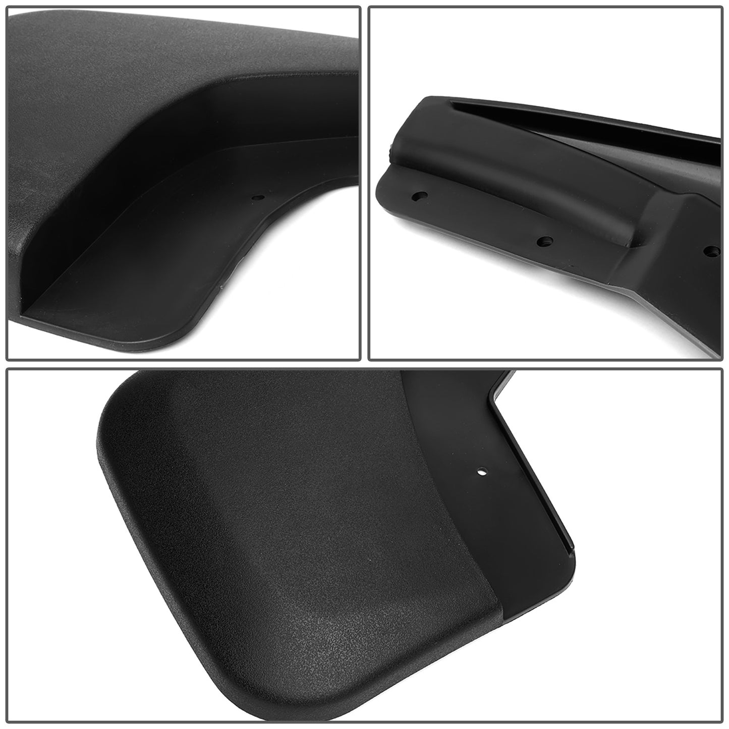 SALPICADERAS MUD GUARD FLAPS - 14-18 CHEVY SILVERADO 1500 / 15-18 CHEVY SILVERADO 2500HD, 3500HD - DOES NOT FIT DUALLY MODELS - 4PCS - MATTE BLACK