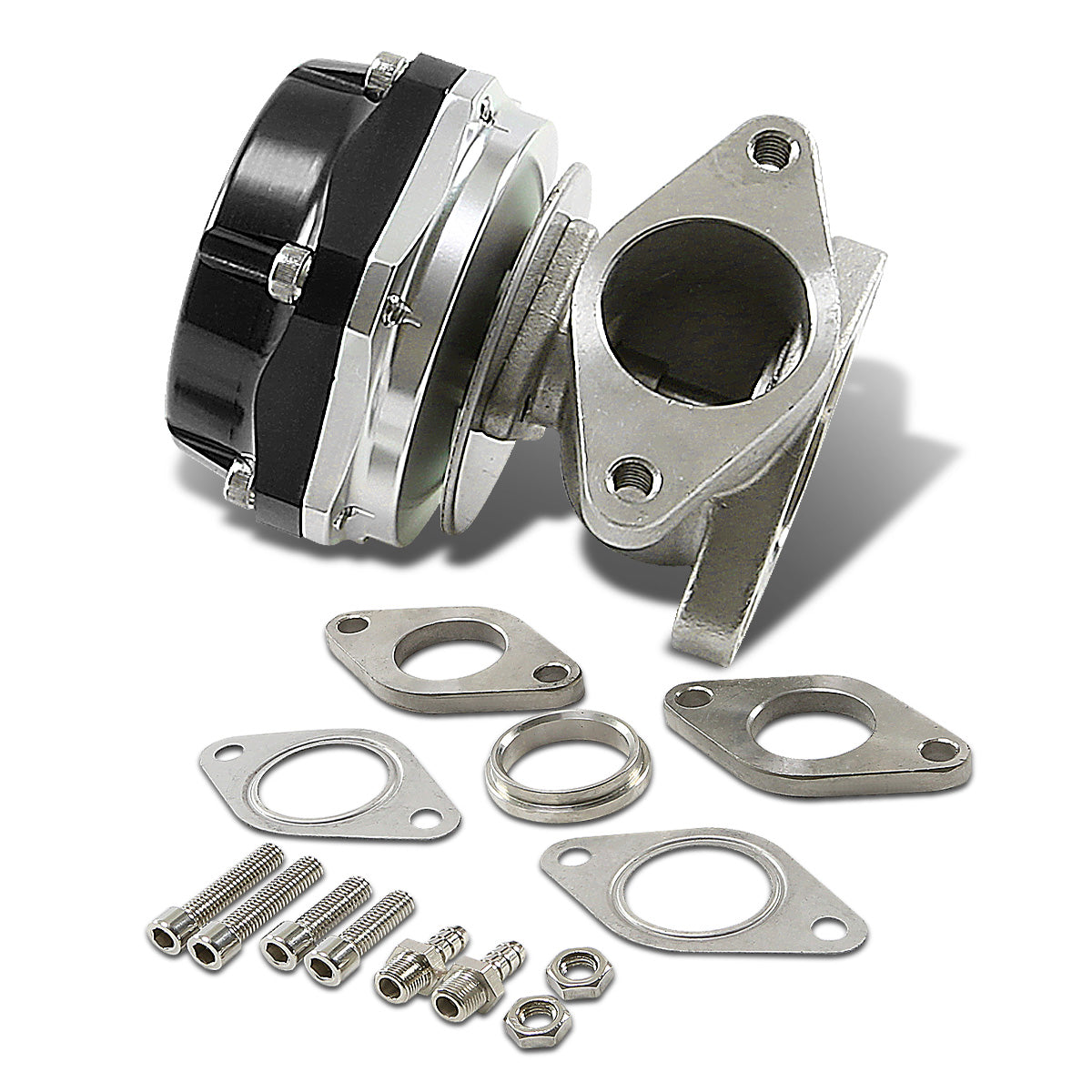 VALVULA DE ALIVIO WASTEGATE - 38MM - CAST STEEL - SHORTY - 7PSI / 13PSI - BLACK