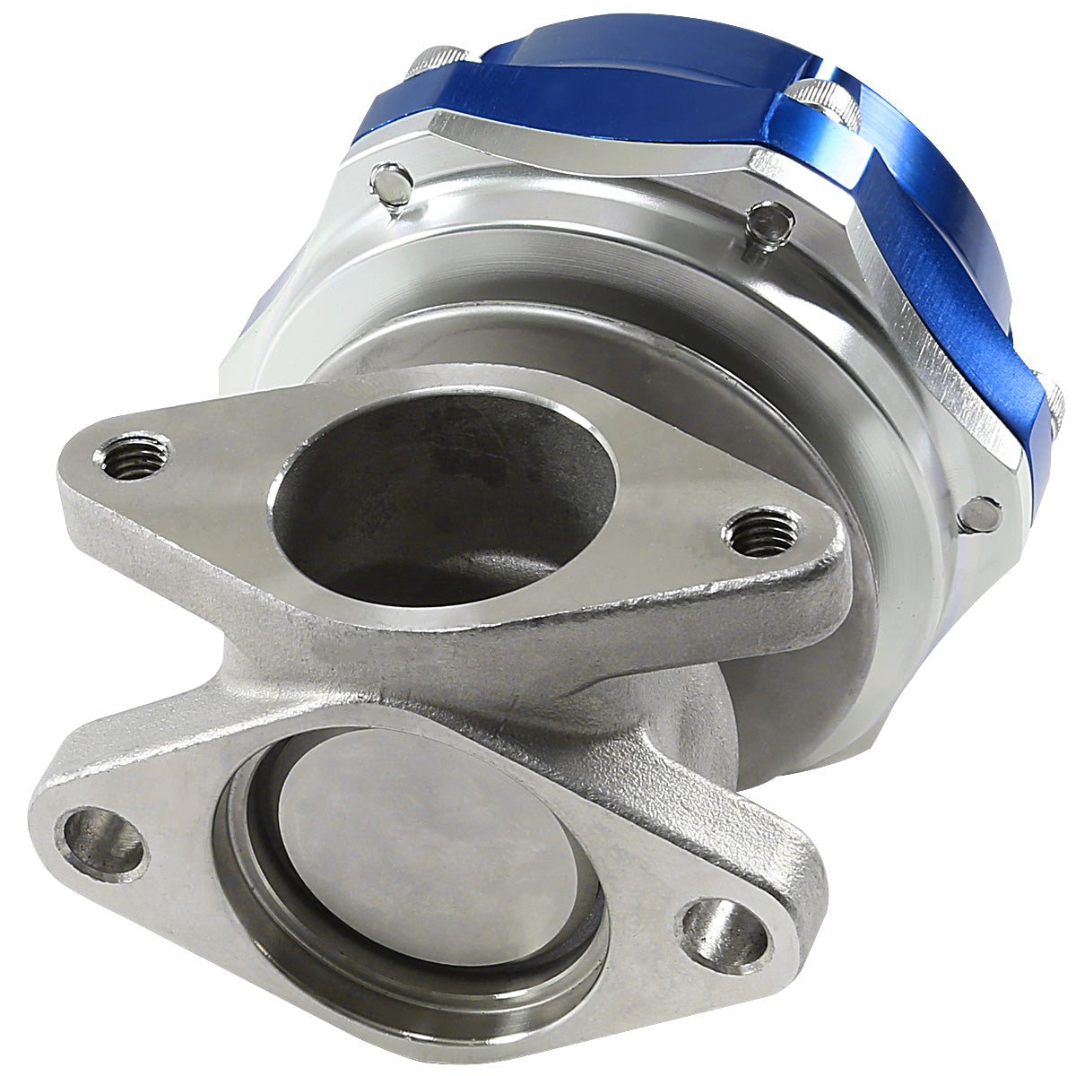 VALVULA DE ALIVIO WASTEGATE - 38MM - CAST STEEL - SHORTY - 7PSI / 13PSI - BLUE