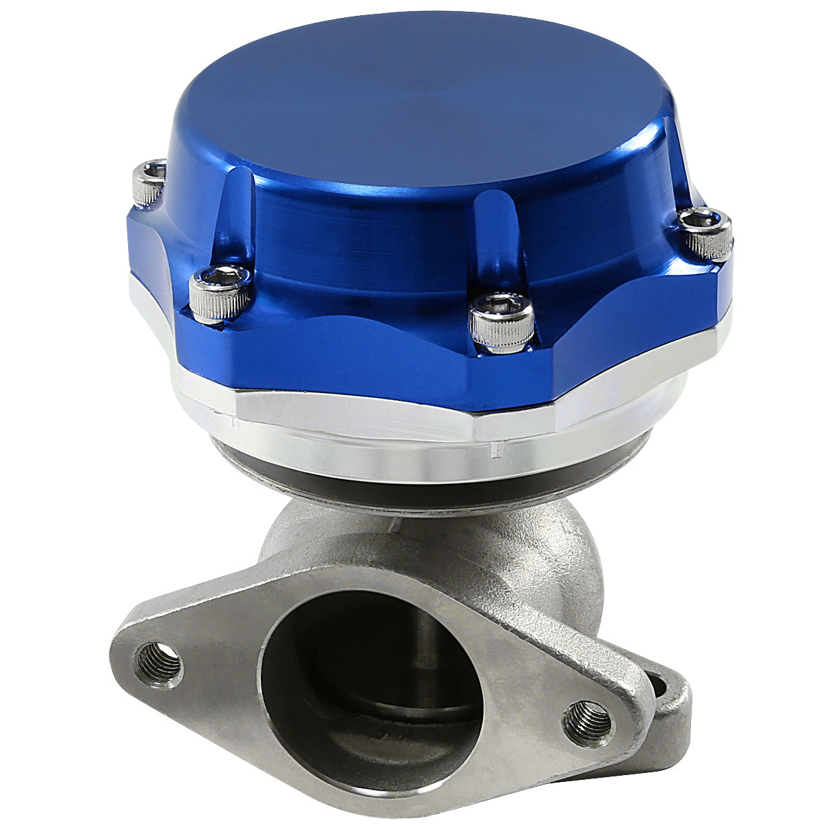 VALVULA DE ALIVIO WASTEGATE - 38MM - CAST STEEL - SHORTY - 7PSI / 13PSI - BLUE
