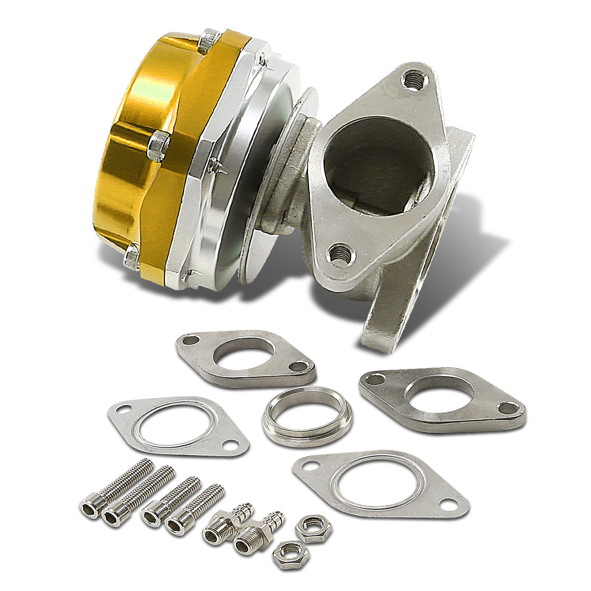 VALVULA DE ALIVIO WASTEGATE - 38MM - CAST STEEL - SHORTY - 7PSI / 13PSI - GOLD