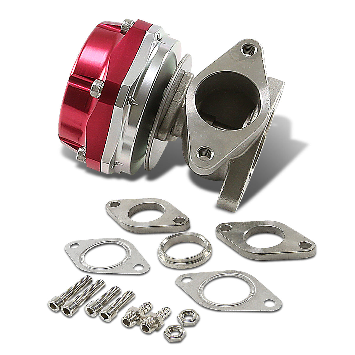 VALVULA DE ALIVIO WASTEGATE - 38MM - CAST STEEL - SHORTY - 7PSI / 13PSI - RED