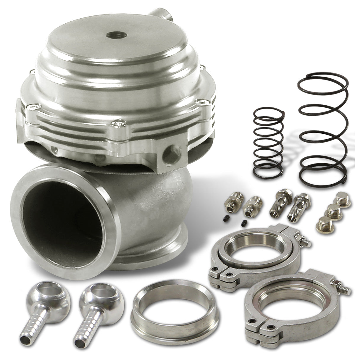 VALVULA DE ALIVIO WASTEGATE - 44MM V-BAND WATER COOLED - SILVER