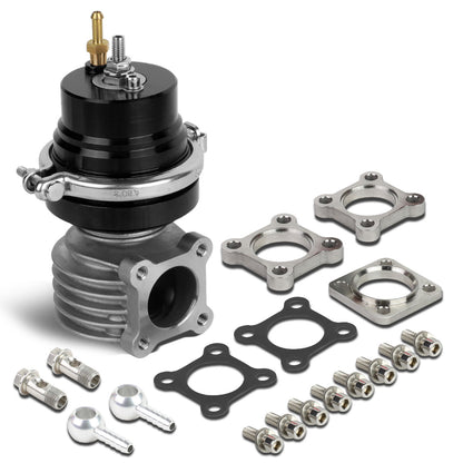 VALVULA DE ALIVIO WASTEGATE - 46MM - 4-BOLT FLANGE - V-BAND TOP - BLACK