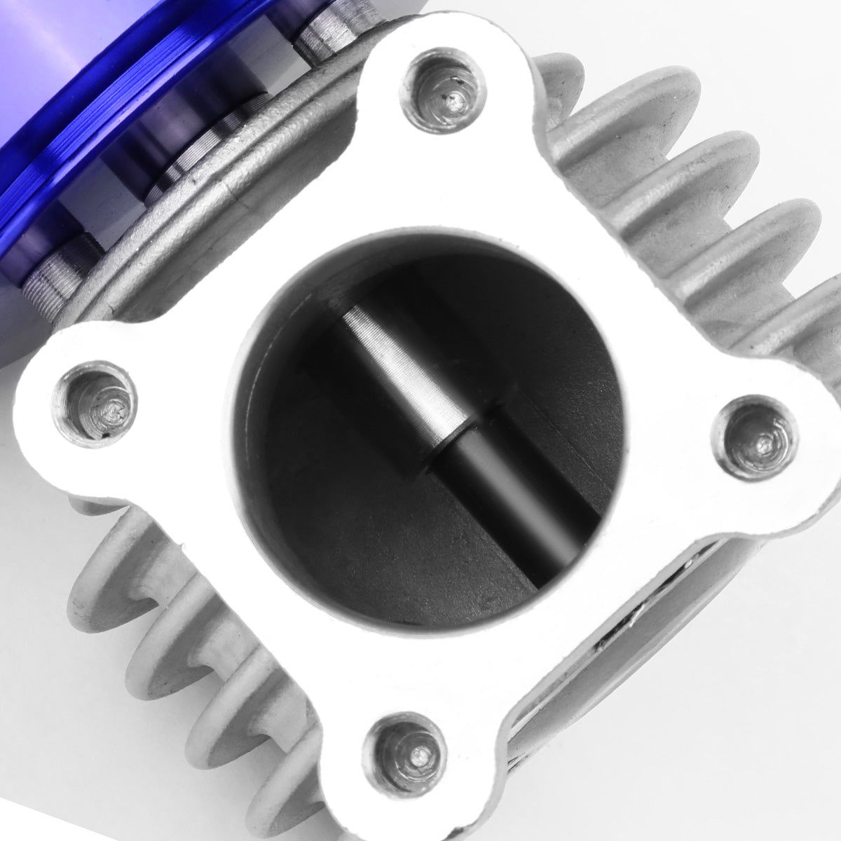 VALVULA DE ALIVIO WASTEGATE - 46MM - 4-BOLT FLANGE - V-BAND TOP - BLUE